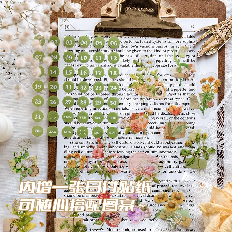 

31 шт., наклейка для домашних животных, цветок, бабочка, животное, свет, фигурка ангела, ретро медведь, бумага, справочник, канцелярские принадлежности, материал 16*10 см