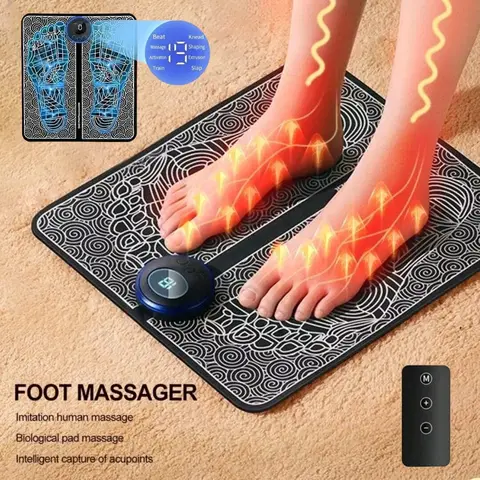 Tapis de Massage électrique des pieds, relaxation des points d'acupuncture des pieds, améliore la Circulation sanguine, 8 Modes, Relaxation à 19 niveaux, chargement USB