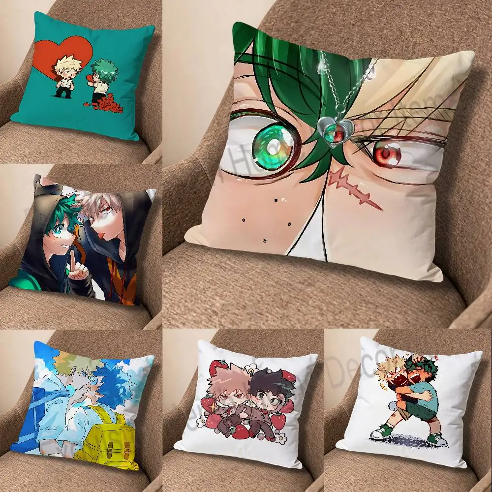 B-Bakudeku Deku Bakugou Various Sizes Square Pillow Case For Car Home Bedchamber Decor Custom Valentine gift