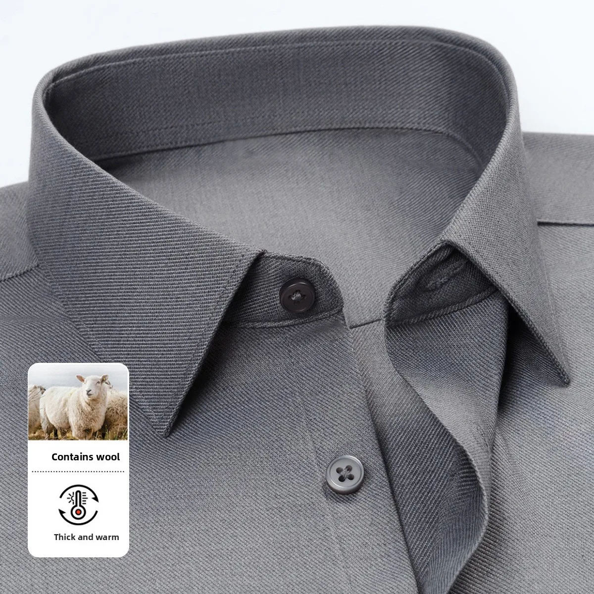 

Men's Long Sve irt Wool Modal Casual Busin Sle Premium Quali Autumn Faion Ele Feelings Plain Color irt