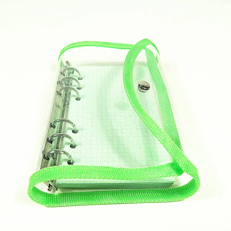 A6 Fluorescent Color Lemon Green Yellow Binder Notebook Cover Diary Agenda Planner Paper Cover School Stationery