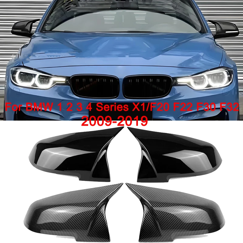 bmw-1-2-3-4-xシリーズ-f20-f21-f87-m2-m3-f23-f30-f32-f36-x1-e84用-リアビューミラーキャップ-グロスブラック-サイドミラーカバーキャップ-バックミラー