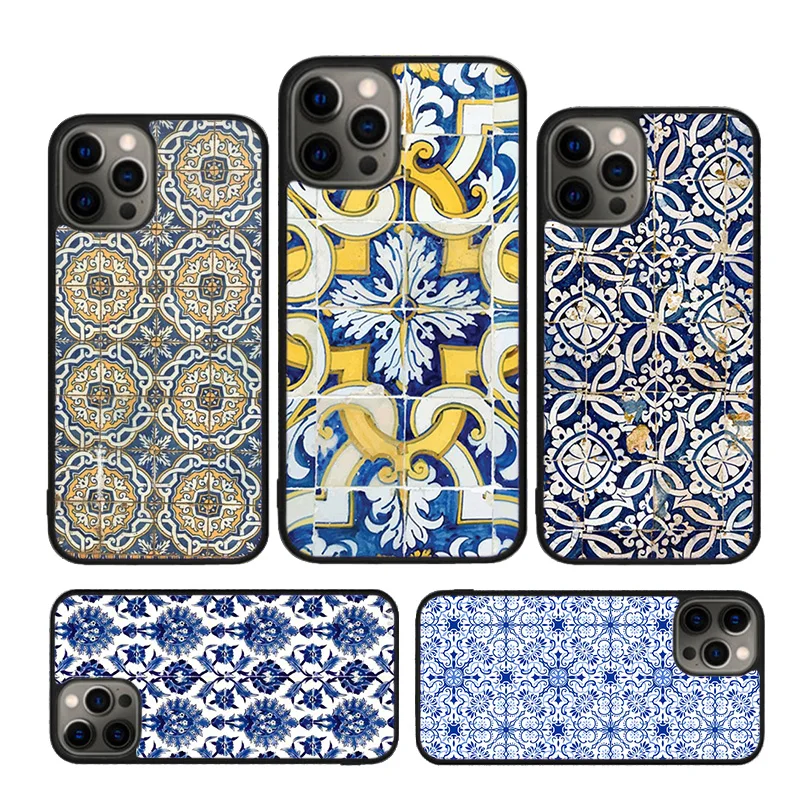 Portuguese Tiles phone Case For iPhone 16 15 Plus 12 mini 13 11 14 Pro X XR XS Max cover shell coque