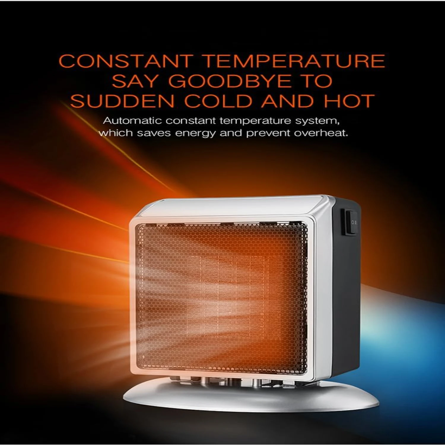 Smart Space  Heater, Adjustable Thermostat/Temperature detection/Timer,Fast Heating, Portable Fan Heater with  Heat Settings,-in