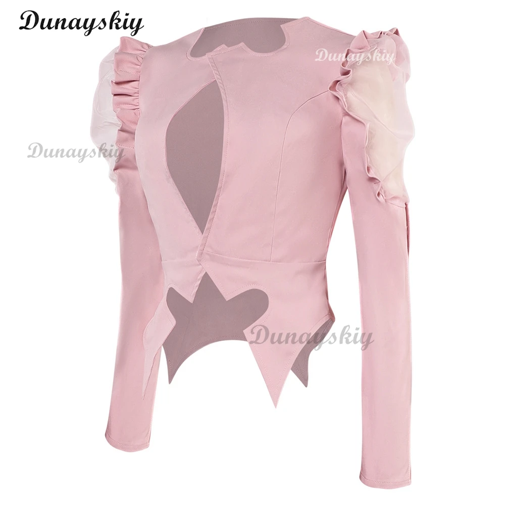 Костюм ведьмы Глинды для косплея из фильма Wiked, розовое пальто с пышными рукавами, наряды для Хэллоуина, вечерние, униформа, карнавальные костюмы для ролевых игр