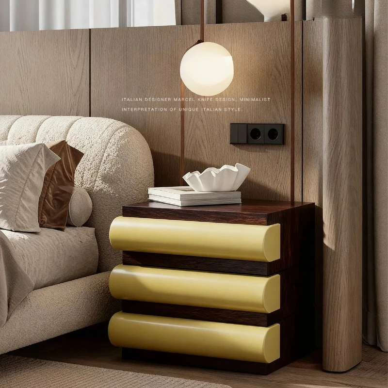 minimalist piano paint bedroom light luxury high-end storage simple rotating new bedside table