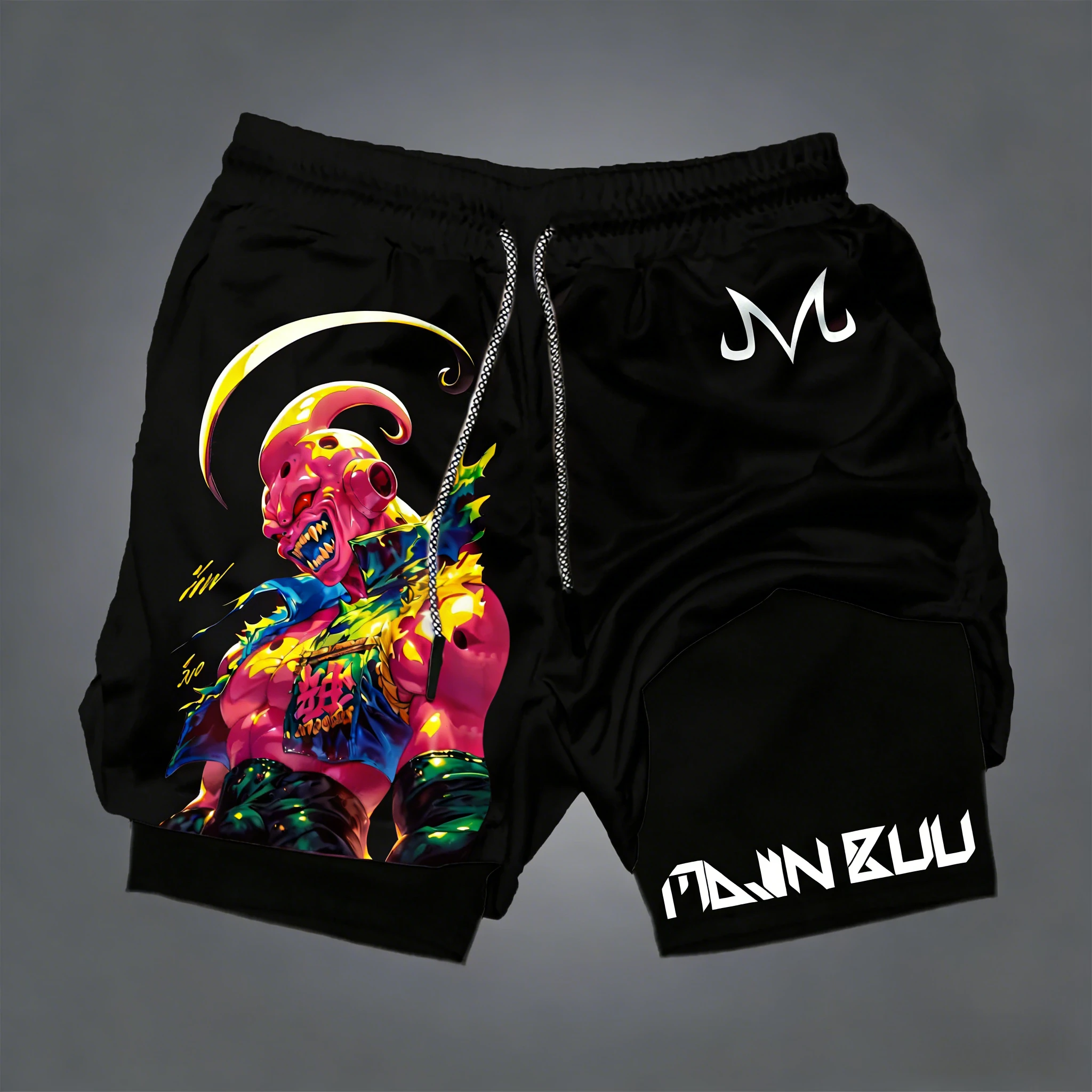 Dragon Ball Wukong Printed Double Layer Shorts Elastic Men's and Women's Spring and Summer Breathable Sports Shorts