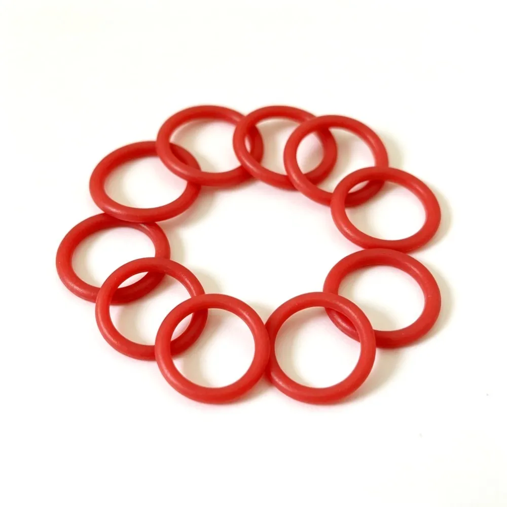 Food Grade Red VMQ Silicone O Ring Kit 250Pcs OD4-10mm High Temp Non-Toxic Waterproof Washers Good Sealing Performan