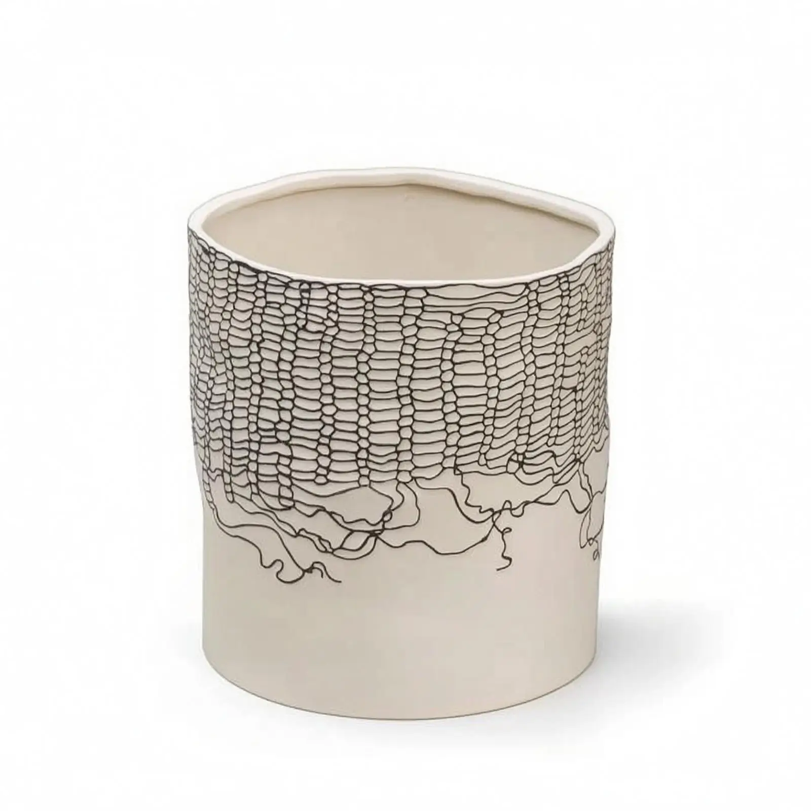 Cylindrical Vase Sculptural Decorative Vase Elegant for Bedroom