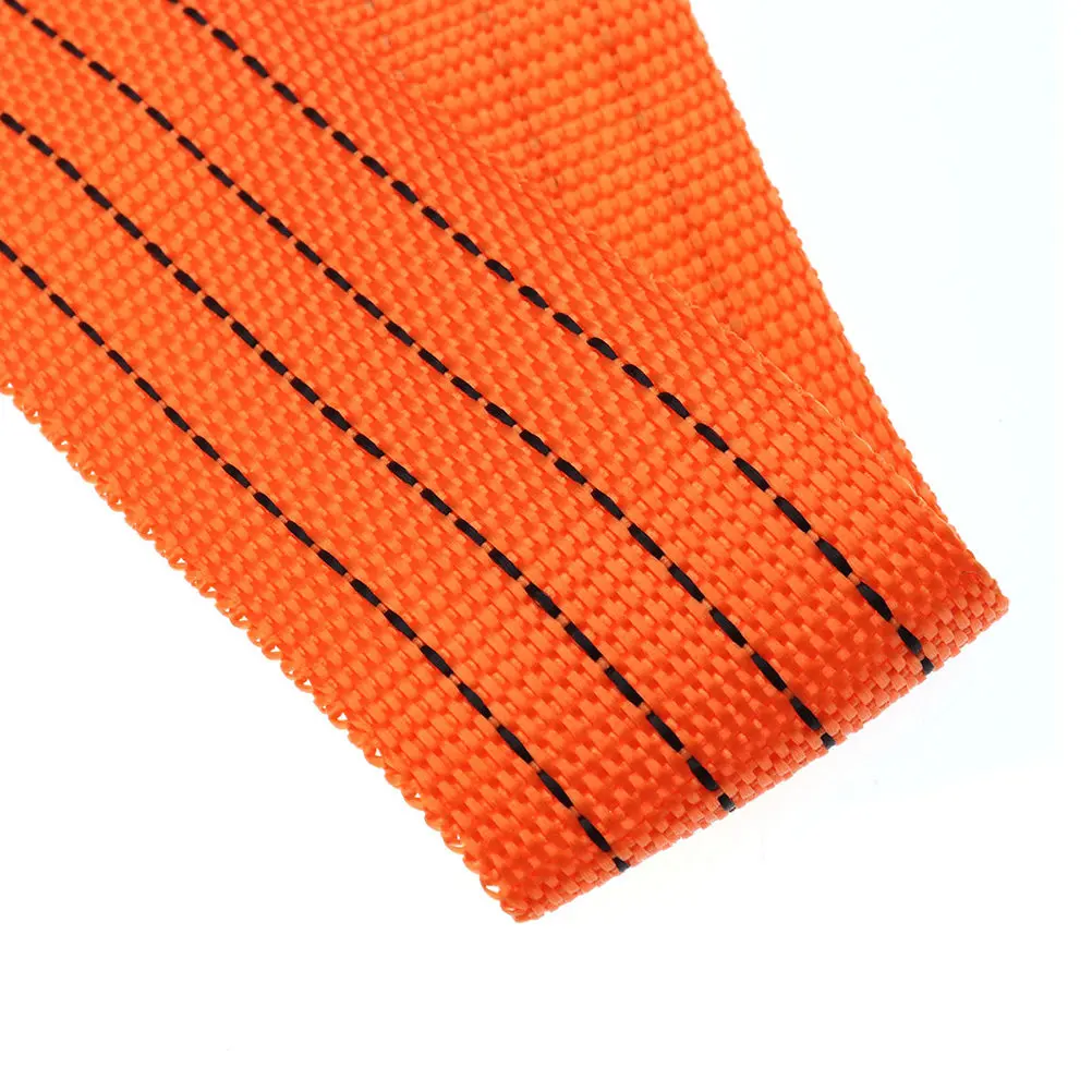 4 Meters 3 Ton Bright Fluorescent Trailer Rope Thick Nylon Tow Rope Forged Iron Hook Secure Fit Vibration Dampening Emergency