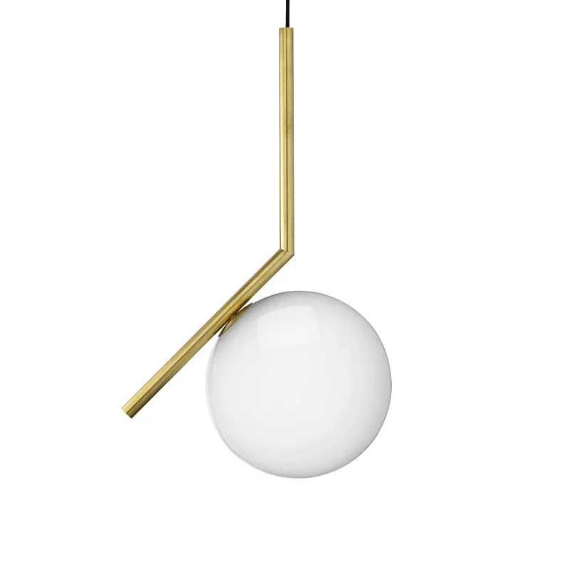 lampada pingente led com bola de vidro luz suspensa para quarto e sala de estar italia designer 01