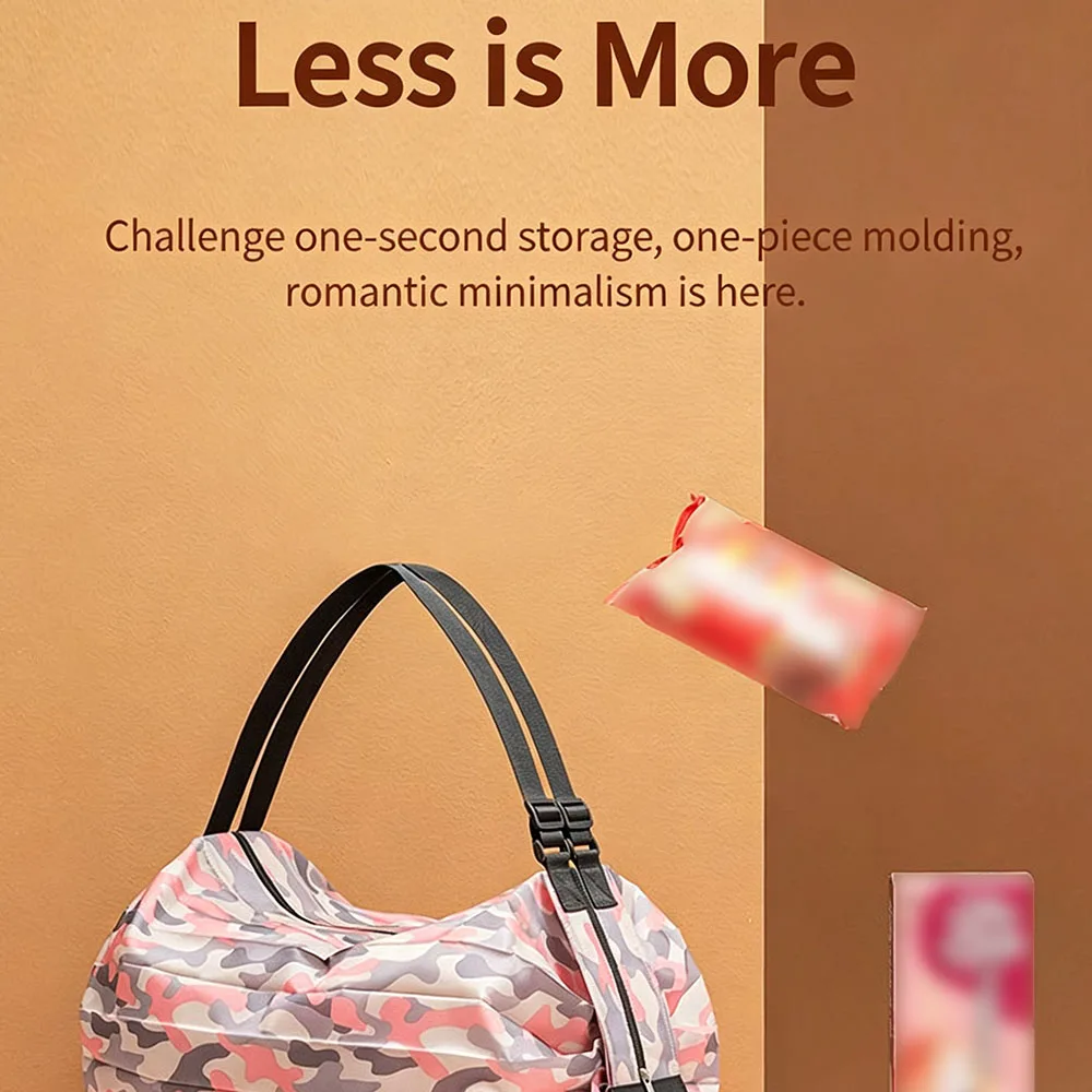 Foldable Shopping Bag, Portable, Ultra-Light, Waterproof, Large-Capacity, Eco-Friendly Storage Bag, Japanese-Style Fashionable Travel Crossbody Handbag