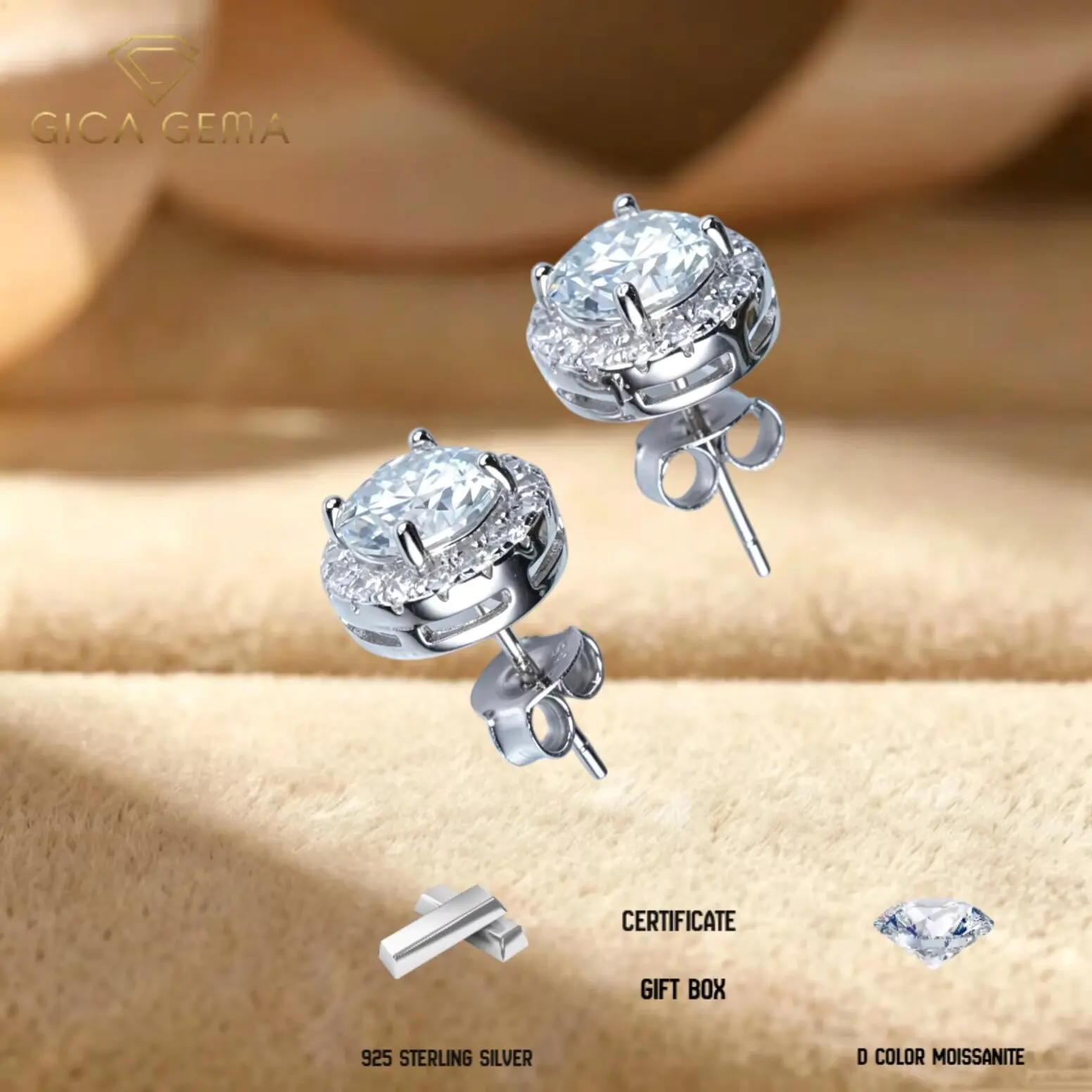 Thumbnail 4 - #61 Latest Moissanite Stud Earrings Offers