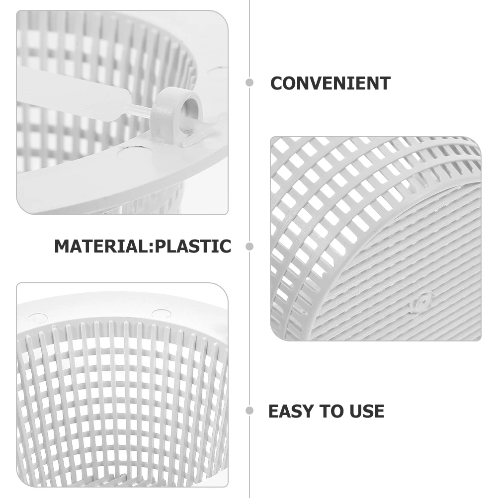 

2Pcs Swimming Pool Filter Basket Wear-Resistant Plastic Cleaning Basket for Pool Pump Anti Clogging Garbage Filter