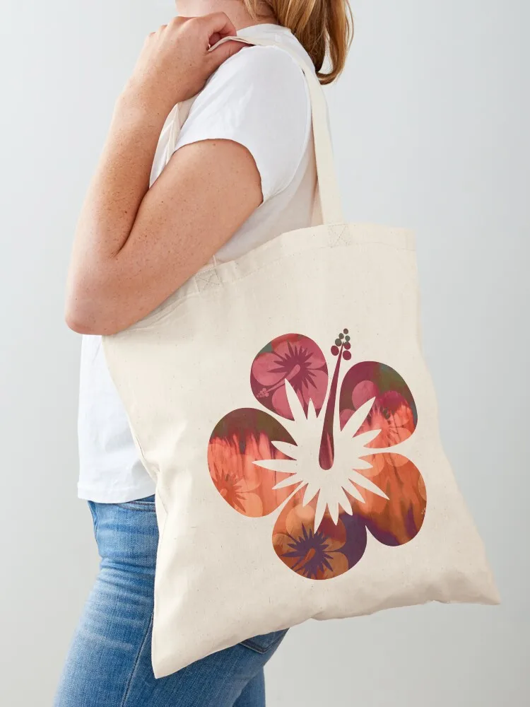 

Sunset Hibiscus Design Tote Bag foldable reusable bag canvas bags tote bag women Custom