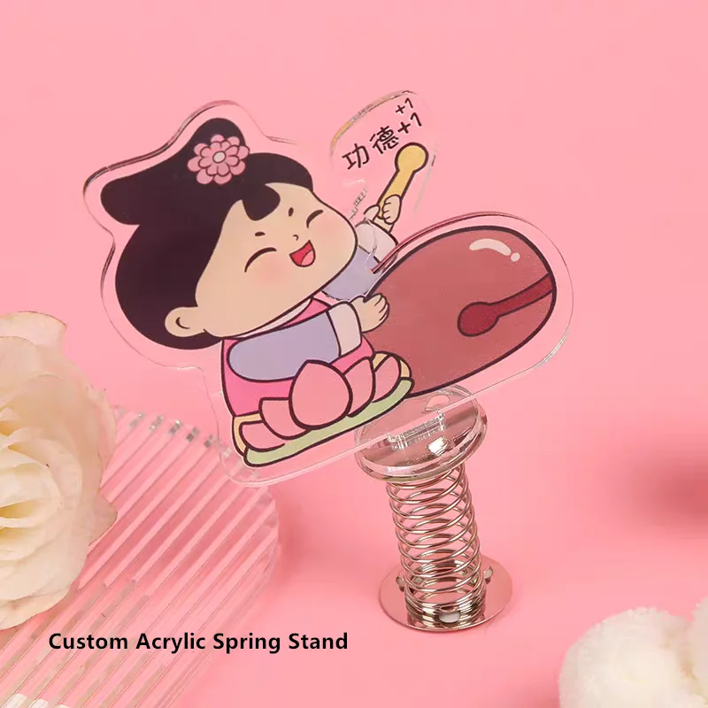 Custom Acrylic Photos Spring Standee Cute Pet Cartoon Animation Children Figures Desk Stand Funny Car Decoration Standing Gifts