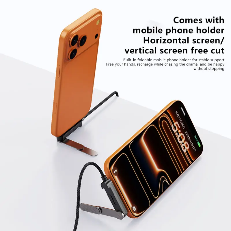 OnePlus 2in1 6A Charging Cable With Integrated Stand Fast Charging Cable Phone Tablet 240W Ultra-Fast Data Cable Phone Holder