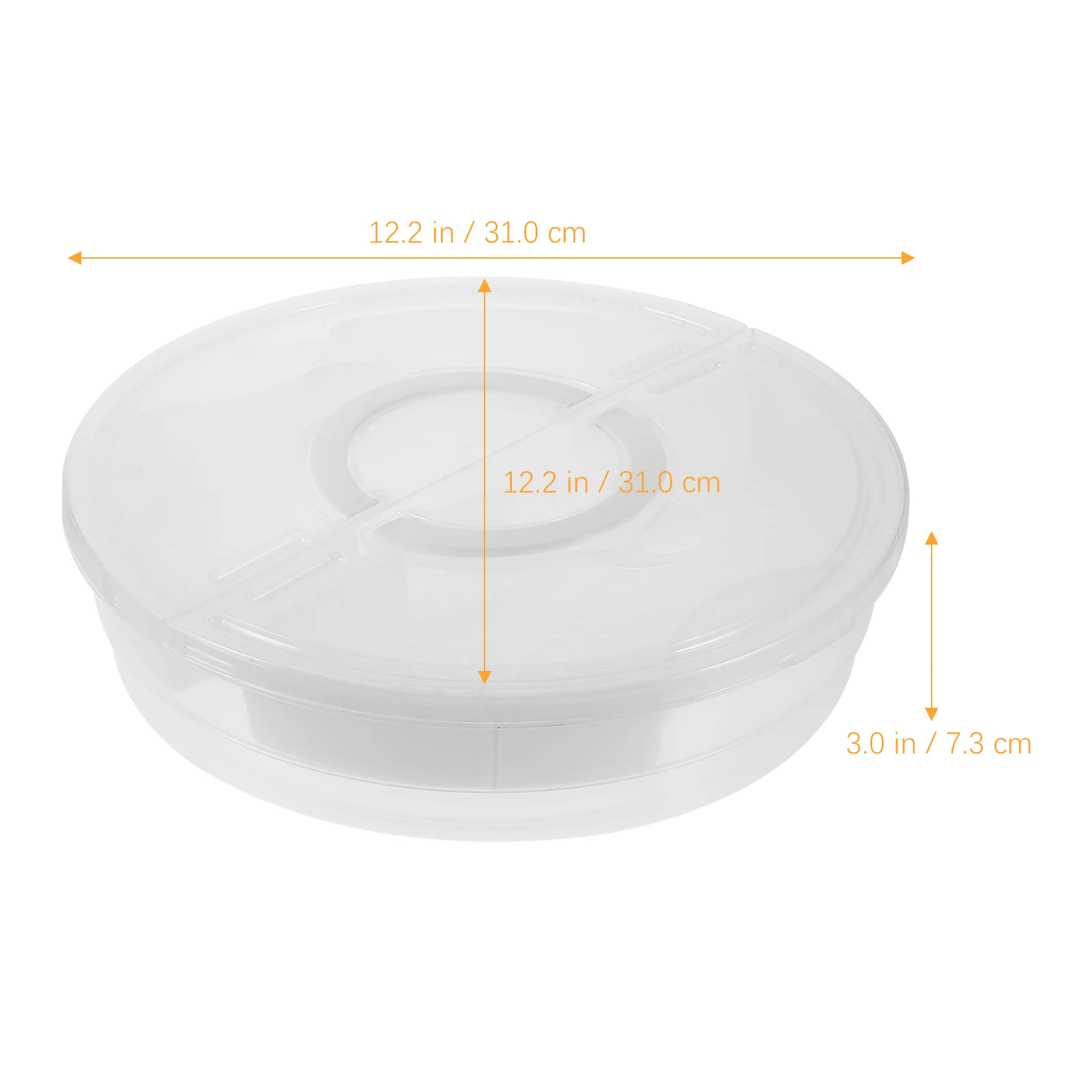 Plastic Round Transparent Portable Pie Pizza Slice Food Storage Box Candy Dish with Lid Case Handheld Carrier