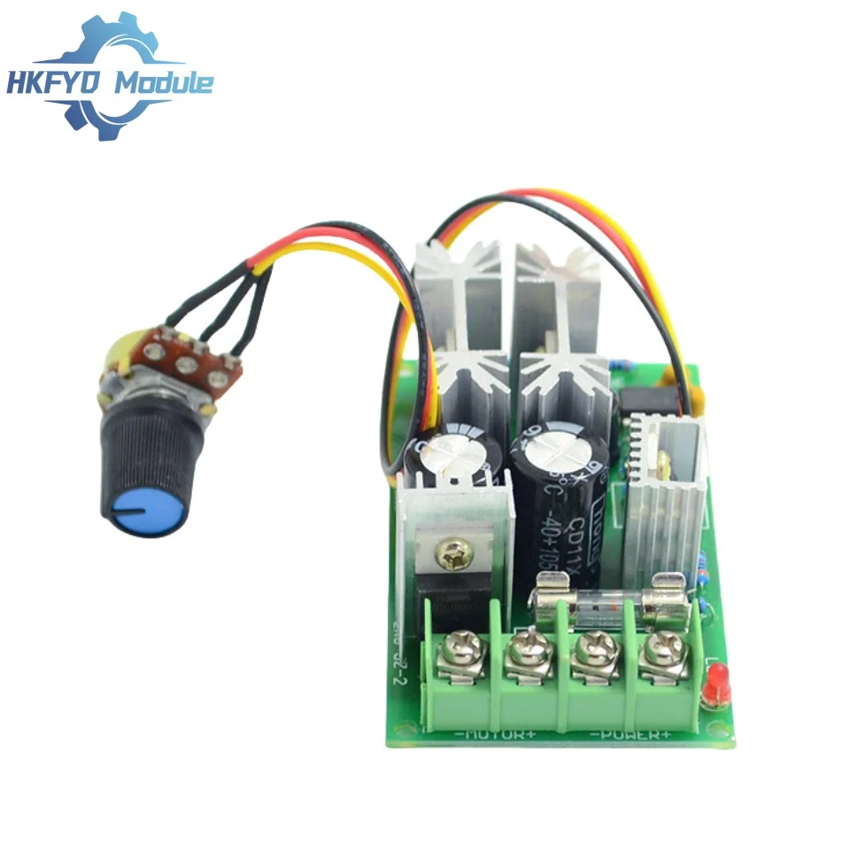 DC10-60V DC Motor Speed Regulator 12V 24V 36V 48V High Power Drive Module PWM Motor Speed Controller 20A Current Regulator