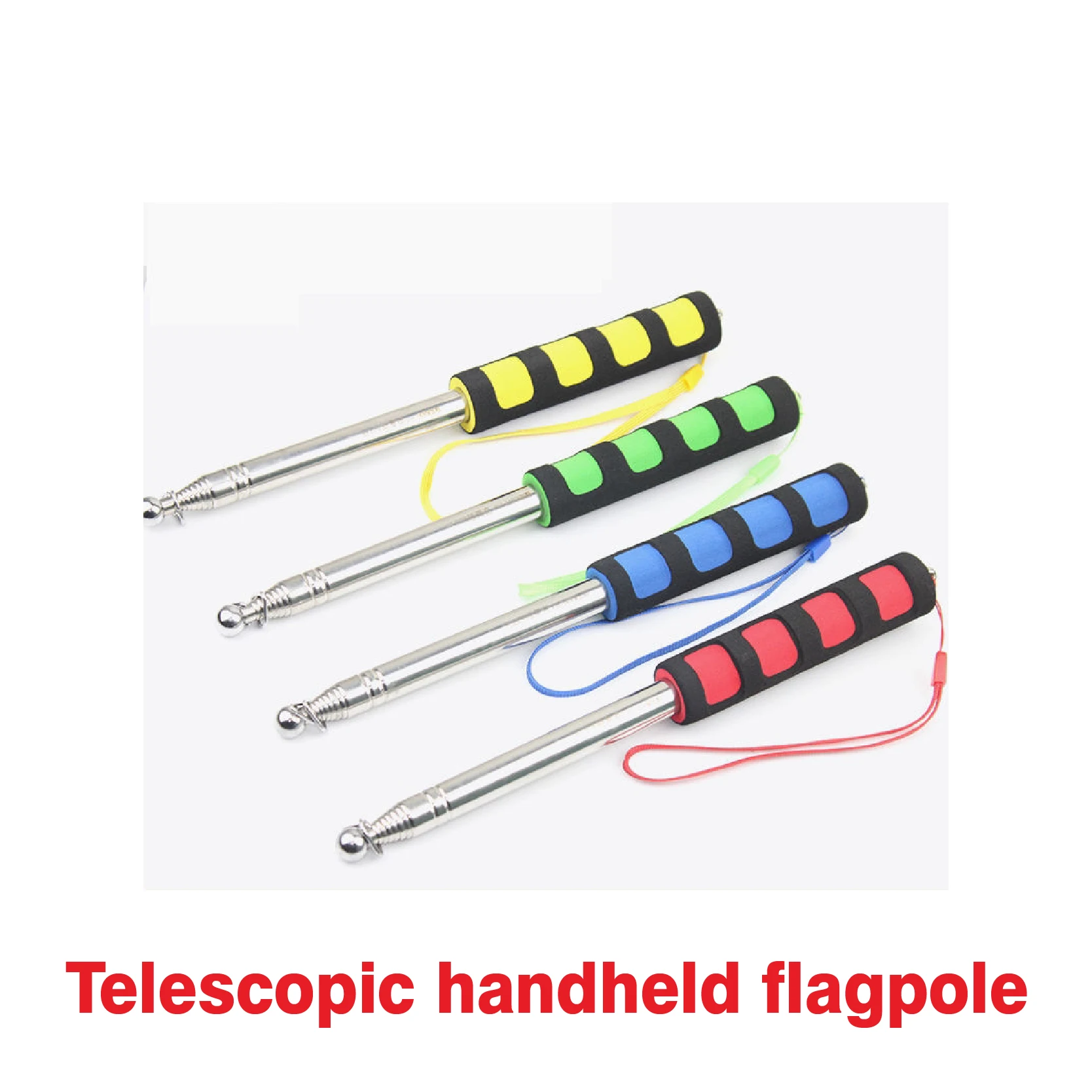 Hot Selling 120cm Stainless Steel Telescopic Flagpole Portable Handheld Poles For Flags Windsock tour guide flagpole