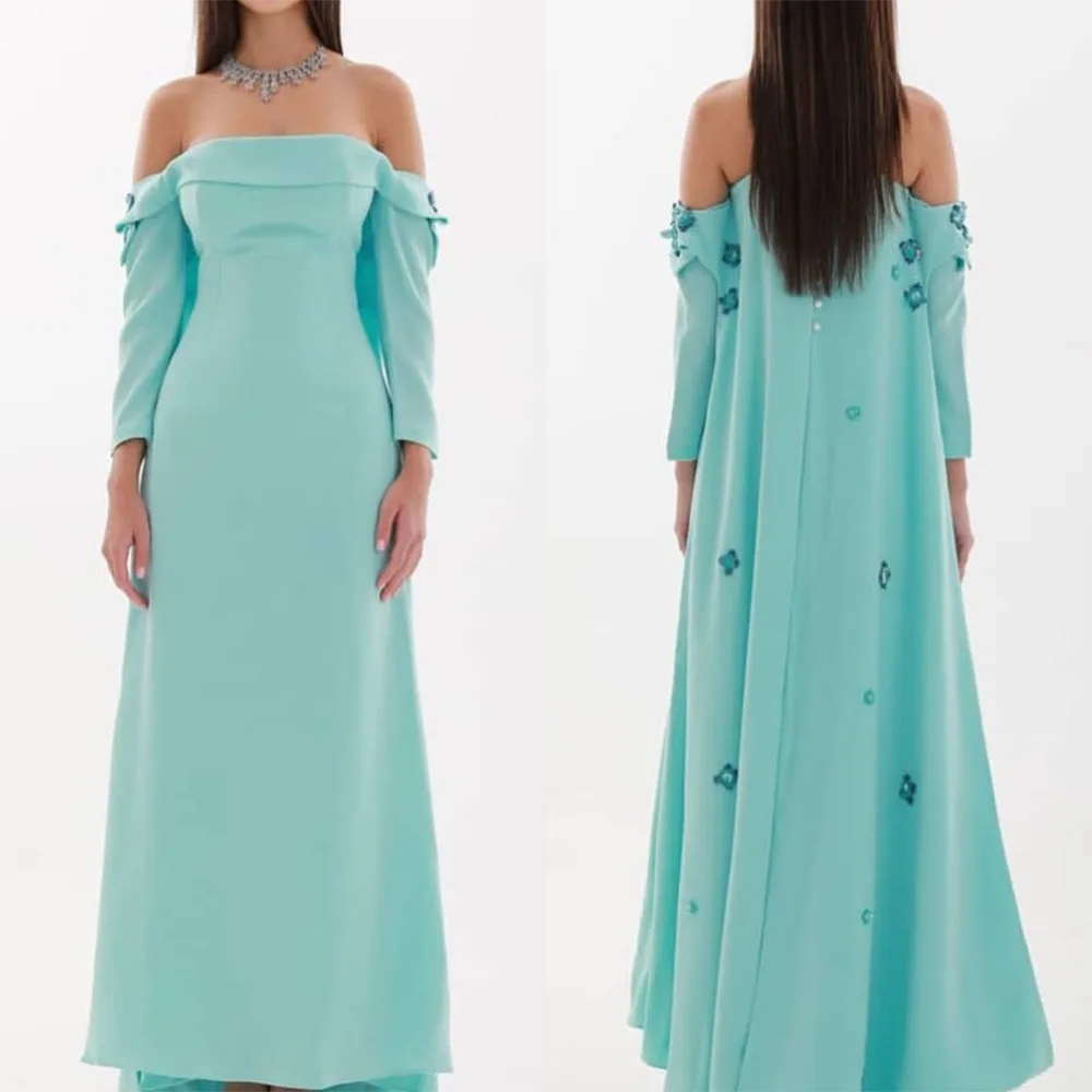 

Высококачественные индивидуальные платья три четверти с аппликацией без бретелек длиной до пола и открытой спиной для женщин, вечерние халаты De Soirée فستان