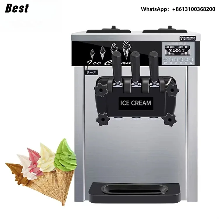 CHKJ  MK-618CTB Commercial Table Top Three Flavors with air Pump Stainless Steel Soft Serve  Ice Cream Machine for Sale