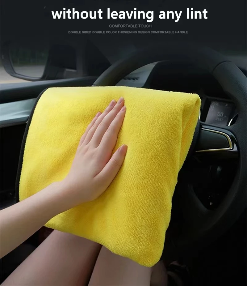 Microfiber Cleaning Towel Super Absorbent Thicken Soft Drying Cloth Car Body Washing Towels Double Layer Clean