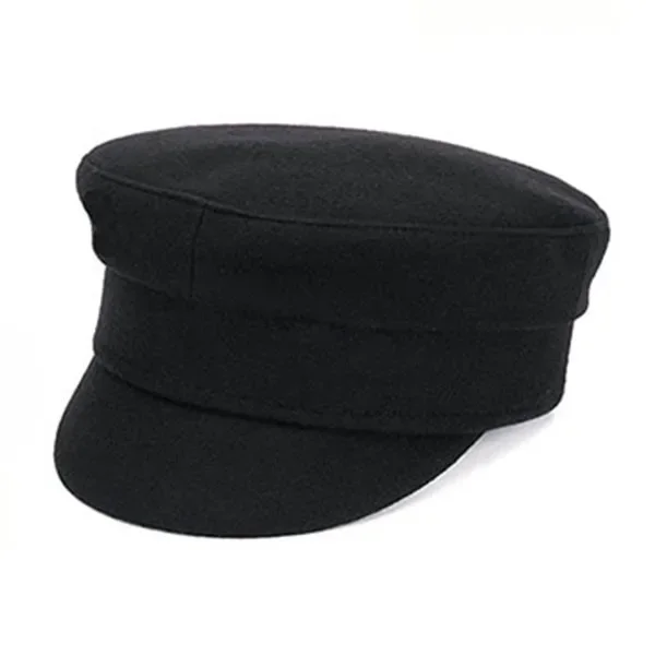 Brand Collection Winter Chic PU Hats for Women Newsboy Flat Thick Warm Letter Militray Caps British Vintage Visor Cap Bonnet