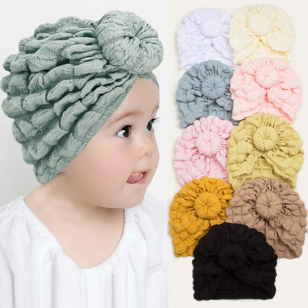 Europe and America Baby Soft Cotton Hat Children's Warm Cap In Autumn and Winter Breathable Headband Cap India Blossom Hat