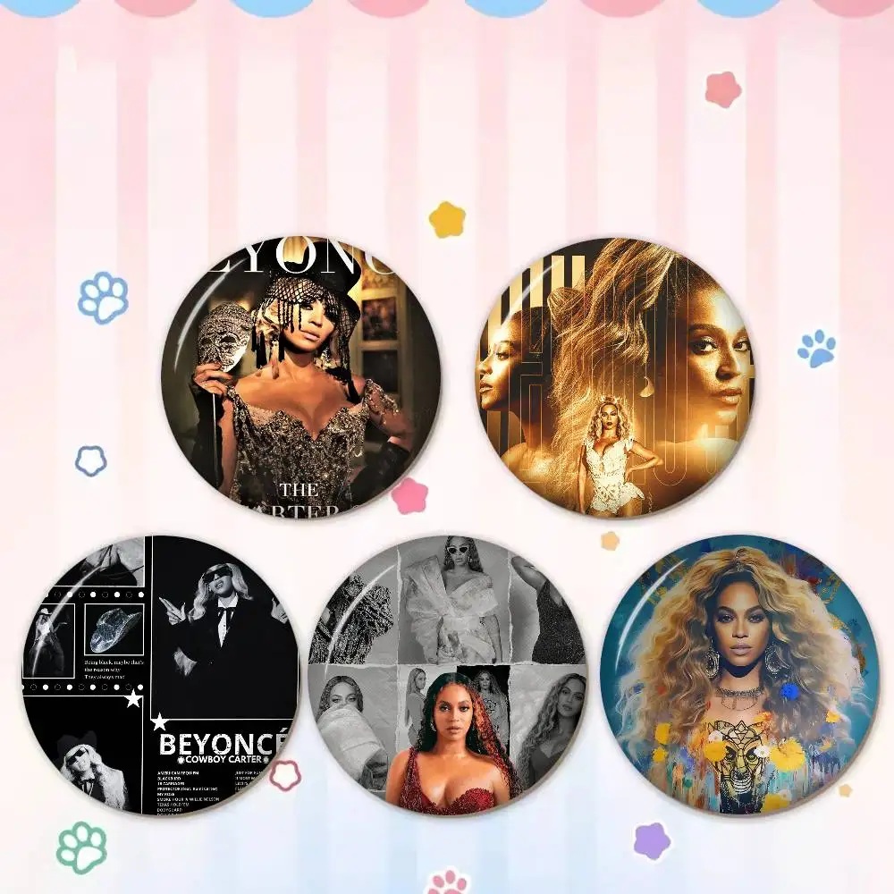 B-Beyonce Cowboy Carter Singer Tinplate Pin Button Custom Anime Role Old-school Brooch Cartoon Collar Badge Jewelry Gift Fans
