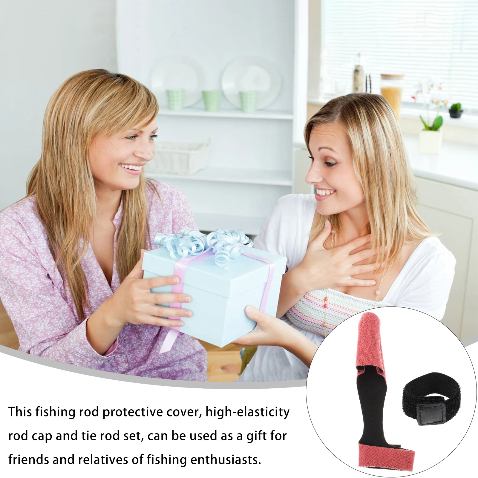 

4 set Fishing Rod Sleeves High Elasticity Blue Cap Set Fishing Supplies Outdoor Portable Practical Protection Cover Caps