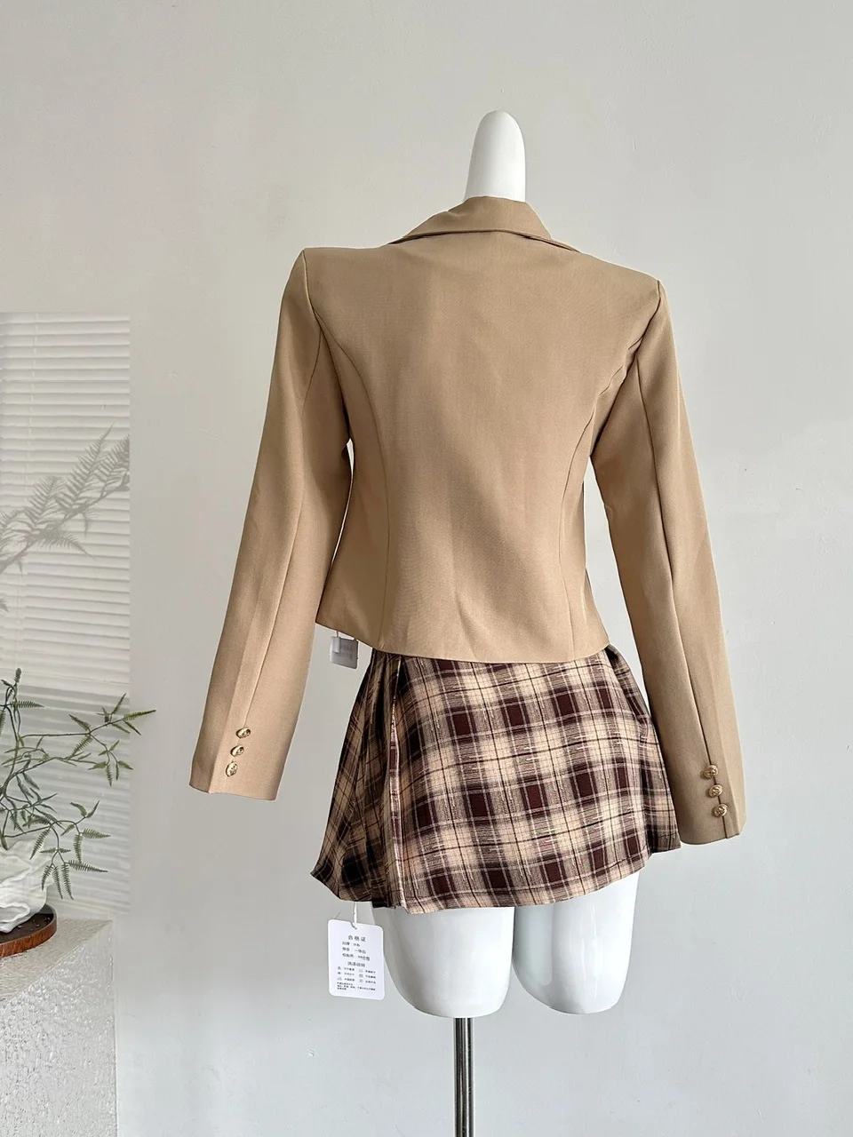 

Комплект Sweet Sle Cheered irt и юбка с высокой талией и галстуком-бабочкой, длинный женский костюм-двойка Sve Busin Faion