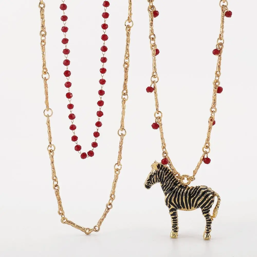 شخصية قطرة النفط قلادة زيبرا أقراط خمر الاتجاه المعدني مجوهرات الحيوان أقراط استرخى أقراط الصيف