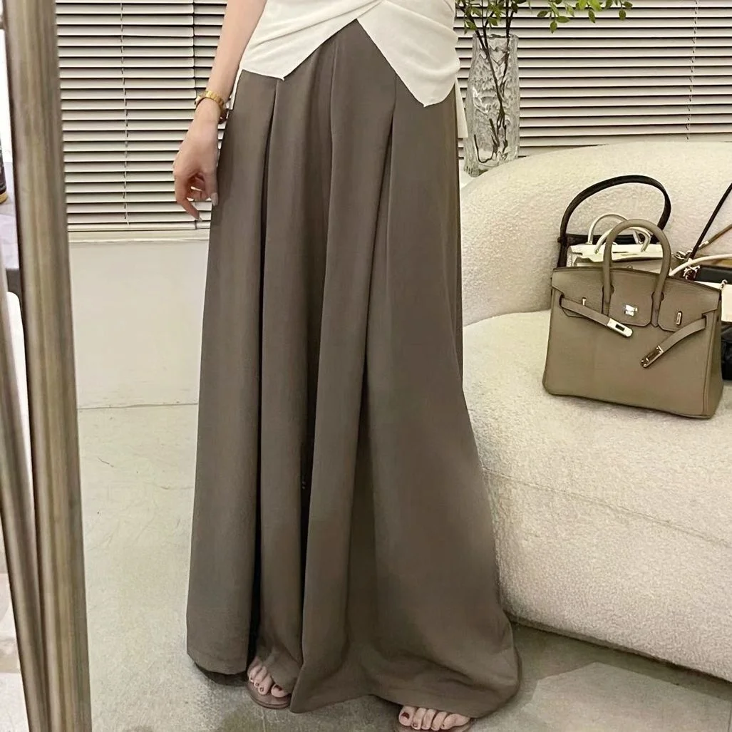 Faionable V-Ne Top And Wide Leg Pants Suit Summer 2026 Design Sensation Two-Piece Set Polyester Long Pants ort Sves