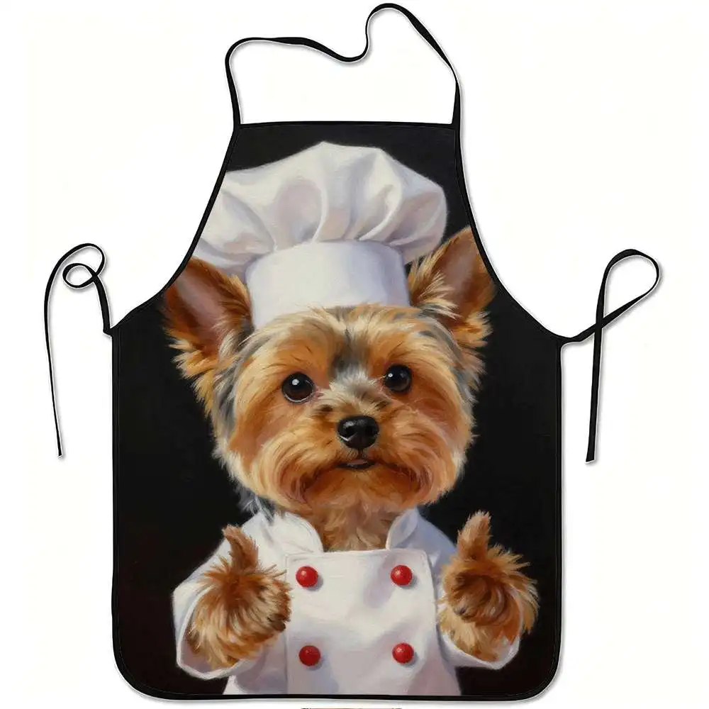 1pc Yorkshire Terrier Apron Suitable for Cooking, Gardening Themed Parties - Adjustable Waistband, Durable Easy-Clean