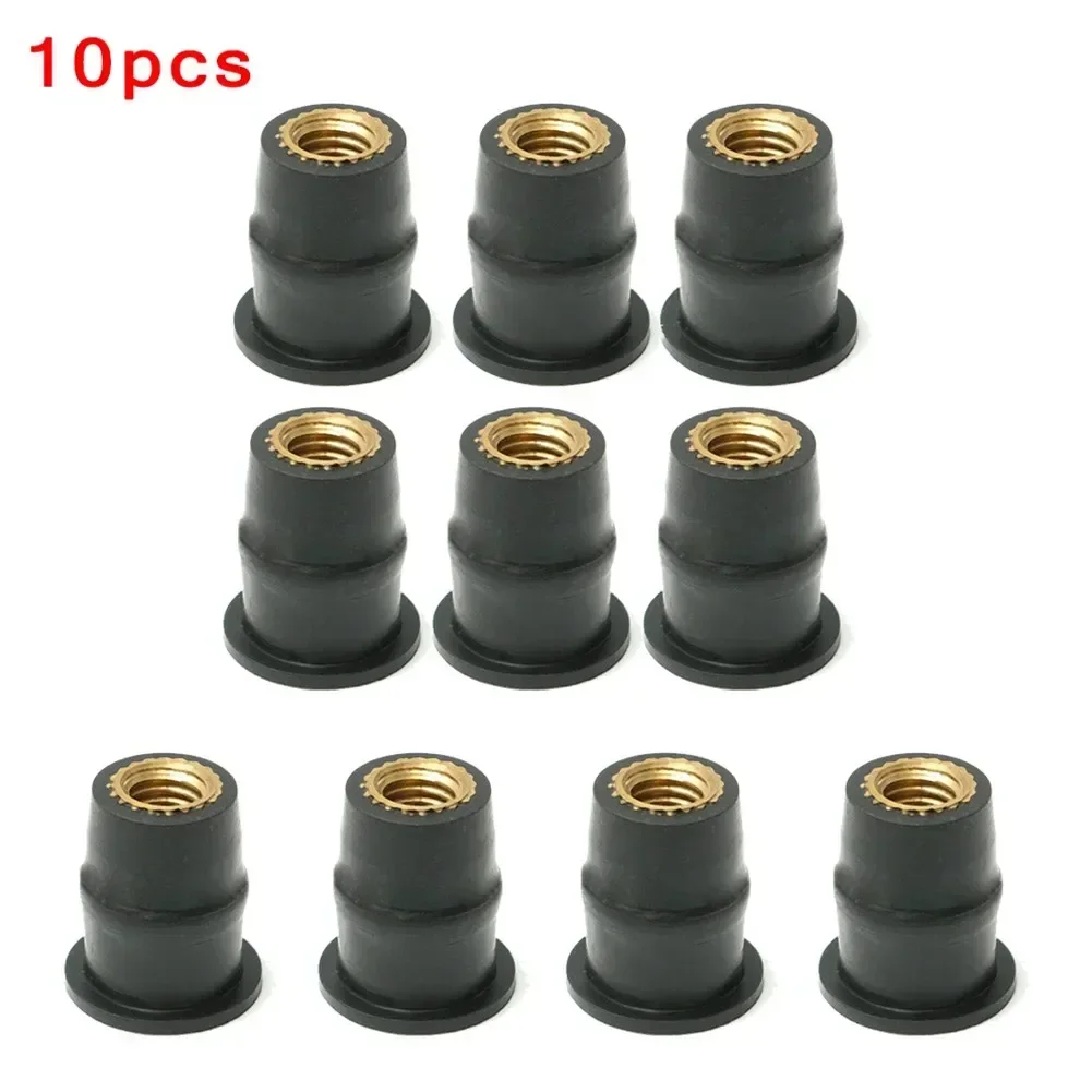 10PCS M5 Rubber Nuts Motorcycle Windscreen Bolts Screws Nut Fastener Motorbike Windshield Fasterner Kit Metric Rubber Well Nuts