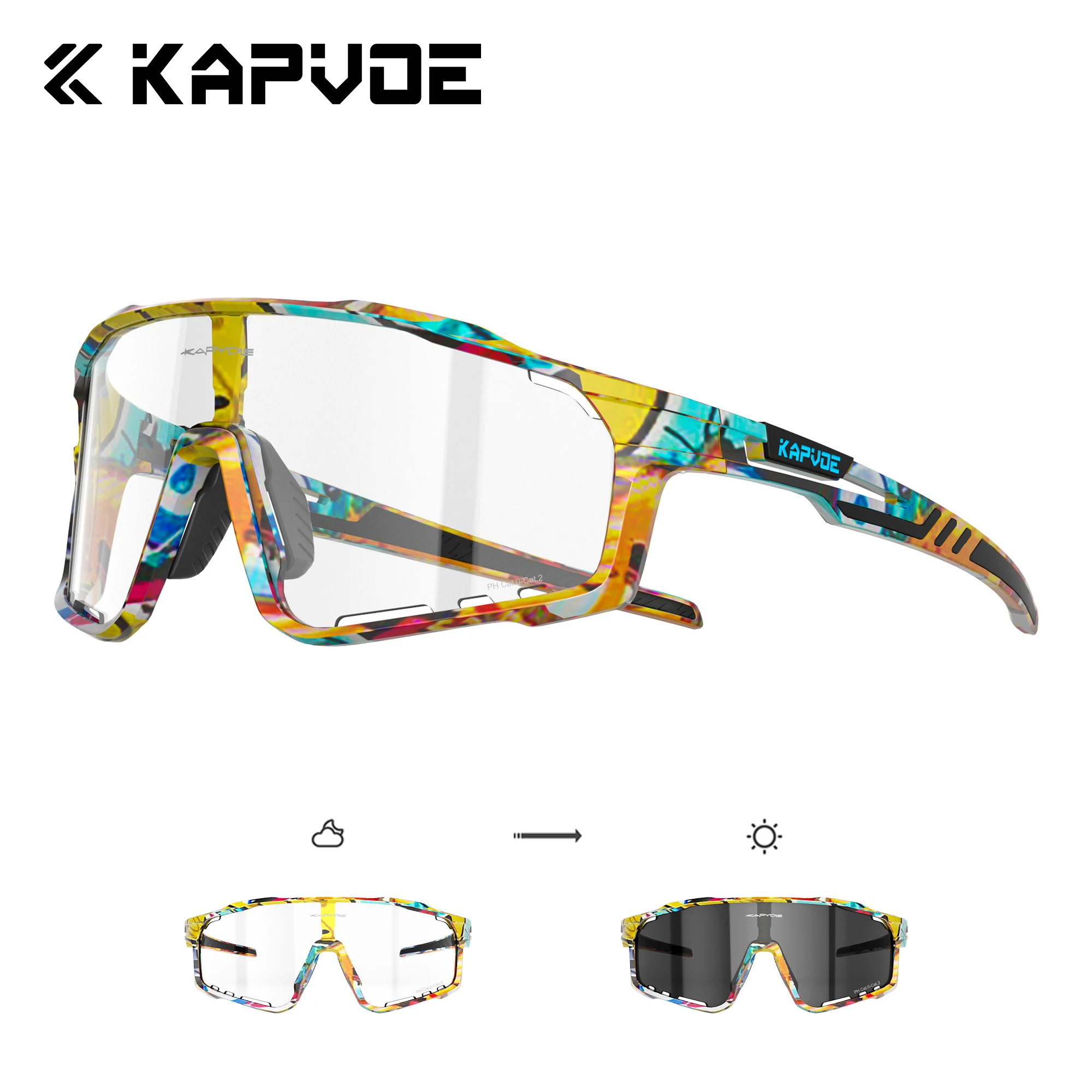 Kapvoe photo chrome Sonnenbrille Fahrrad brille Mountainbike Brille Männer Baseball Brille Fahrrad Sport brille für Mann uv400