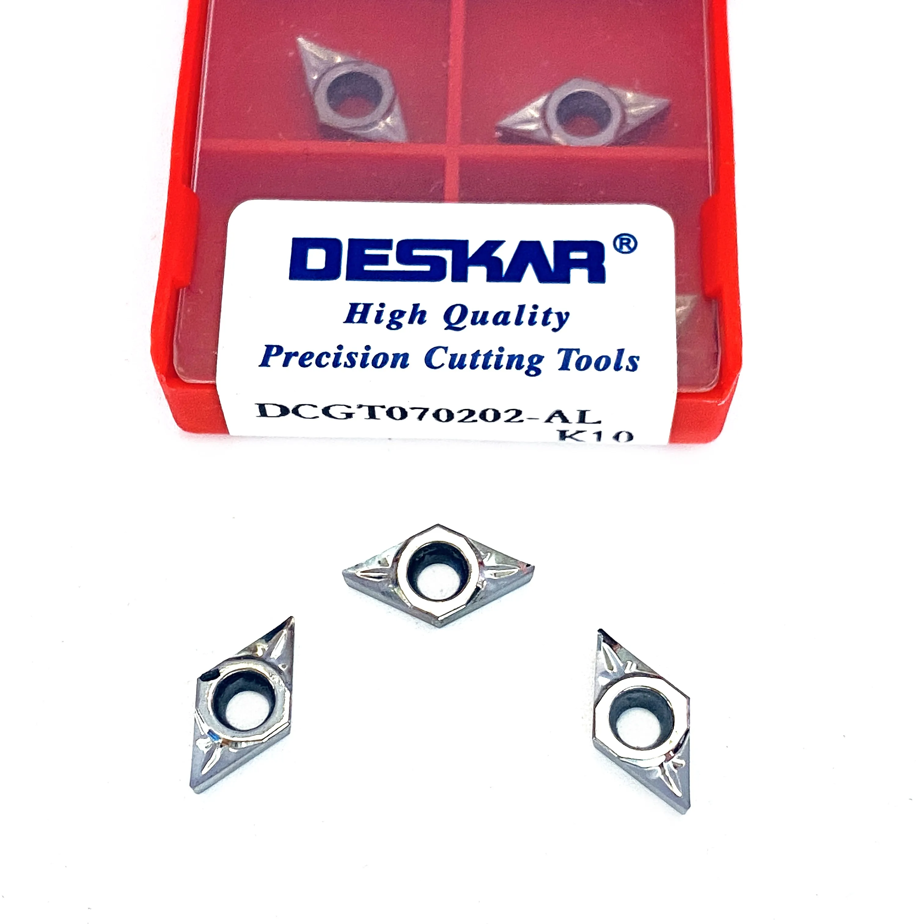 DESKAR DCGT070202/070204/070208/11T302/11T304/11T308 AL Carbide Turning Inserts,Uncoated K10 Aluminum Finishing for SDJCR Hold