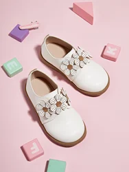 Mahbu deer New Girl Princess Leather Shoes Chic Versatile Soft Elegant Fashion Lace Bowknot Beading Kid mocassini Wedding Slip-on