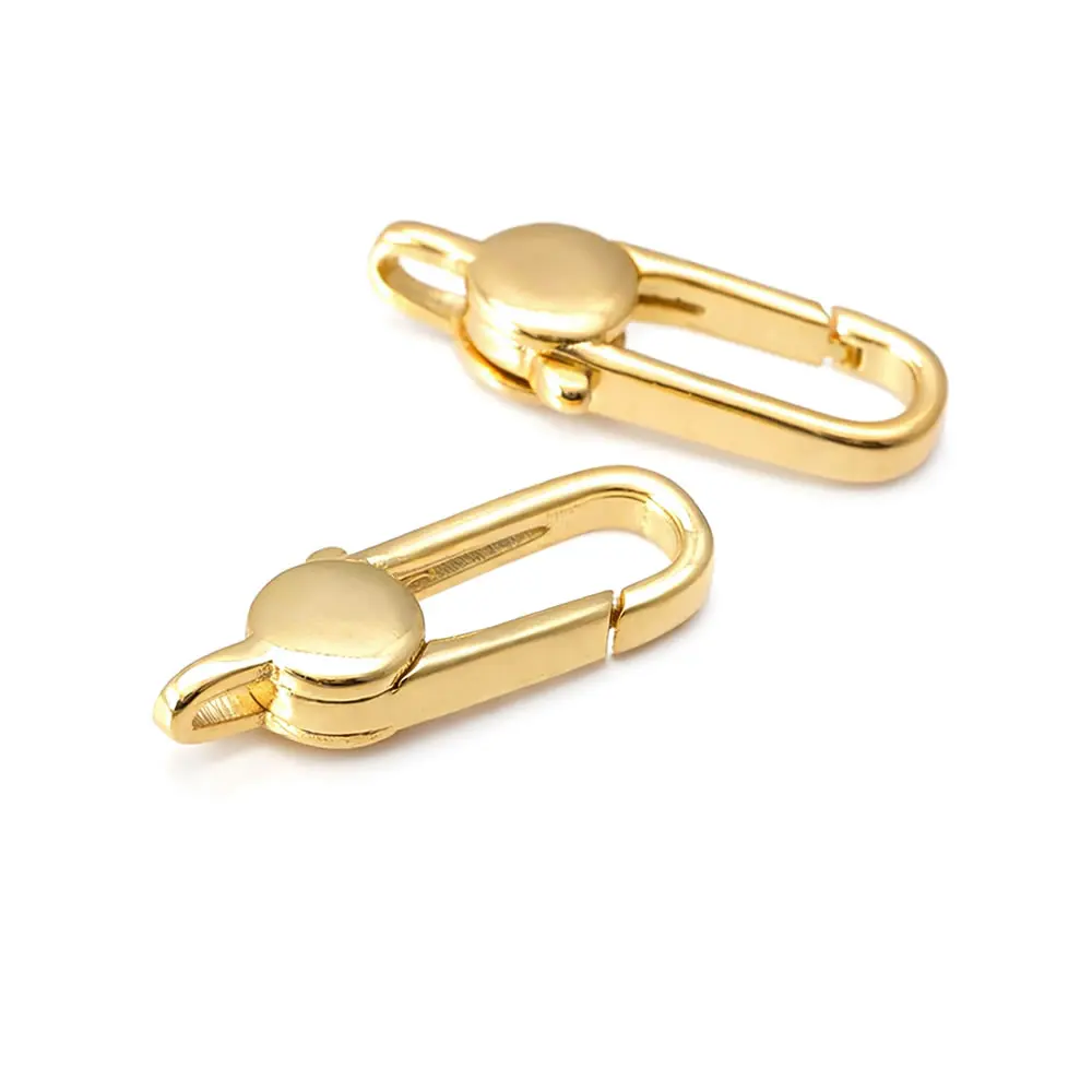 Karabinerverschlüsse aus 18 Karat Gold, Messing, Verbindungsverschlüsse, Schmuck, Halsketten, Armbänder, Herstellung von Zubehör, DIY-Zubehör – Detail 9
