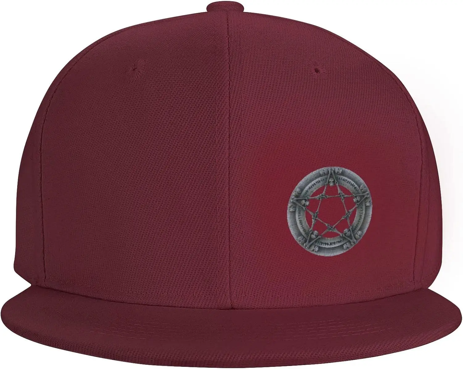 Czapka z płaskim daszkiem czapka typu Snapback dla mężczyzn-regulowana czapka z daszkiem z nadrukiem tajemniczego gotyckiego pentagramu