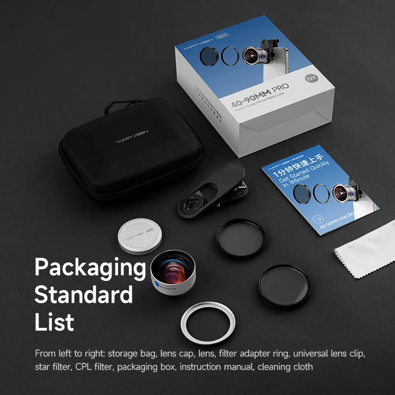 MARTVSEN Phone HD Master Macro Lens Pro for iPhone 15/14/13/12/11/8/7/X/XR Samsung Xiaomi HUAWEI, 17mm Thread Mount/Metal Body