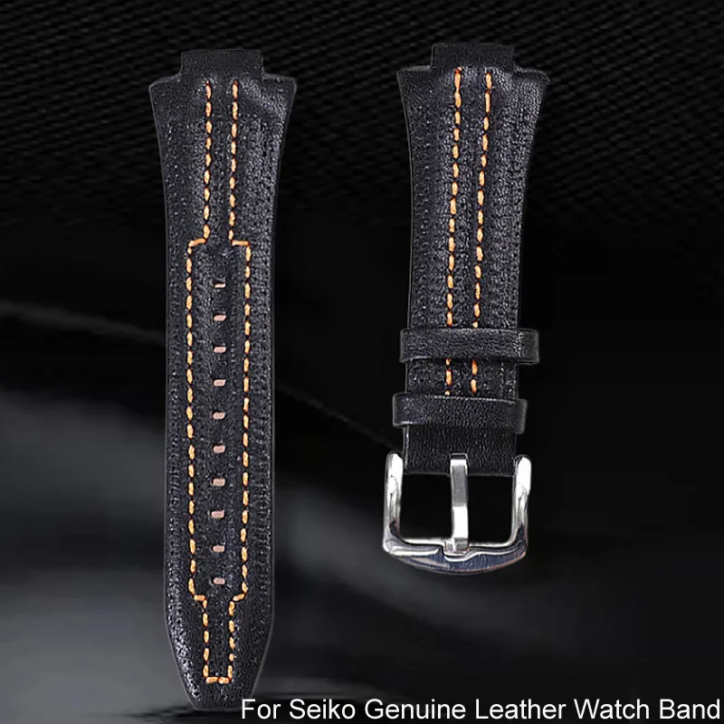 

Genuine Leather Watch Band for Seiko SNL029P2/021P1 SNA595P2 SNL017P1 Special Interface Watch Strap 27mm -15mm