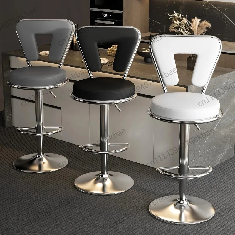 Modern Adjustable Height Swivel Bar Stool, Commercial Counter Chair for Home Kitchen Island, Cafe and Office Reception