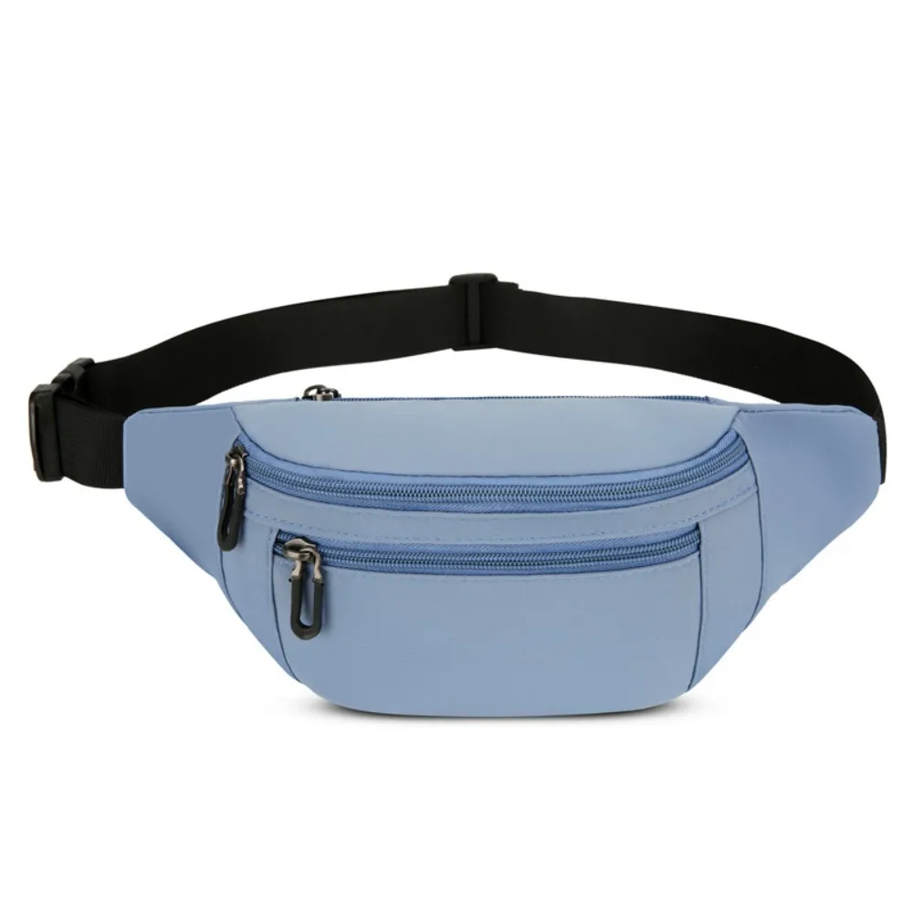 

Solid Color Oxford Waist Bag Waterproof Large Capacity Sports Fanny Pack Lightweight Multifunctional Mobile Phone Bag Men