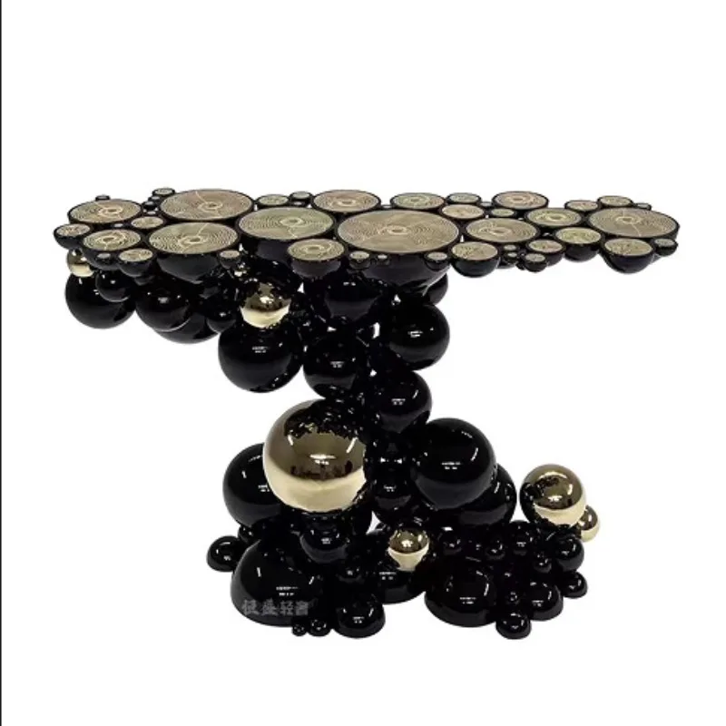 

Internet celebrity Xuanguantai light luxury stainless steel special-shaped corridor entrance end view platform