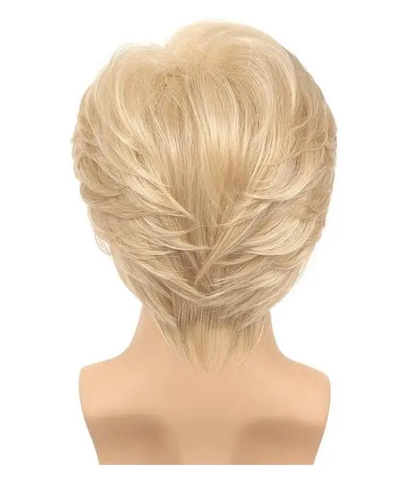 Men's Short Wigs Blonde Synthetic Straight Natural Fluffy Hair Wig Heat Resistant for Daily Party Cosplay