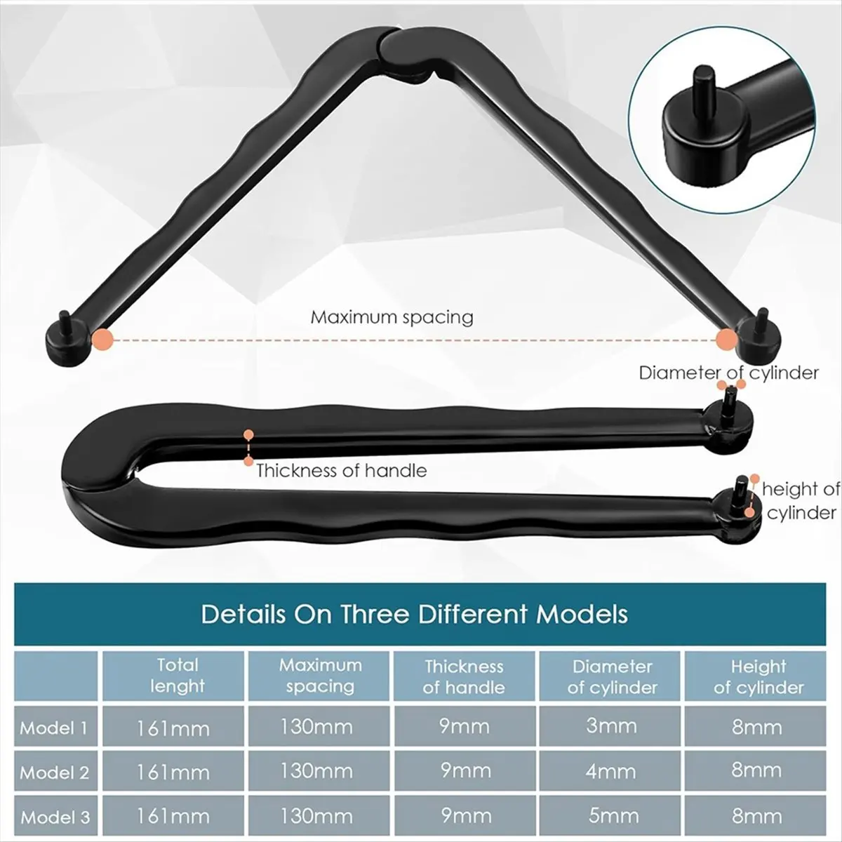 

*N21R Набор из 3-х стальных регулируемых торцевых ключей, плоскогубцы, инструменты для задних подушечек угловой шлифовальной машины, включая сверление 3/4/5 мм