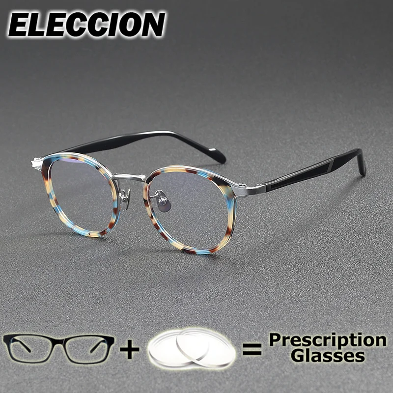 

ELECCION Prescription Glasses Anti Blue Ray Comfortable Ultra Light Round Women Men Eyewear Presbyopia Myopia Glasses Frame