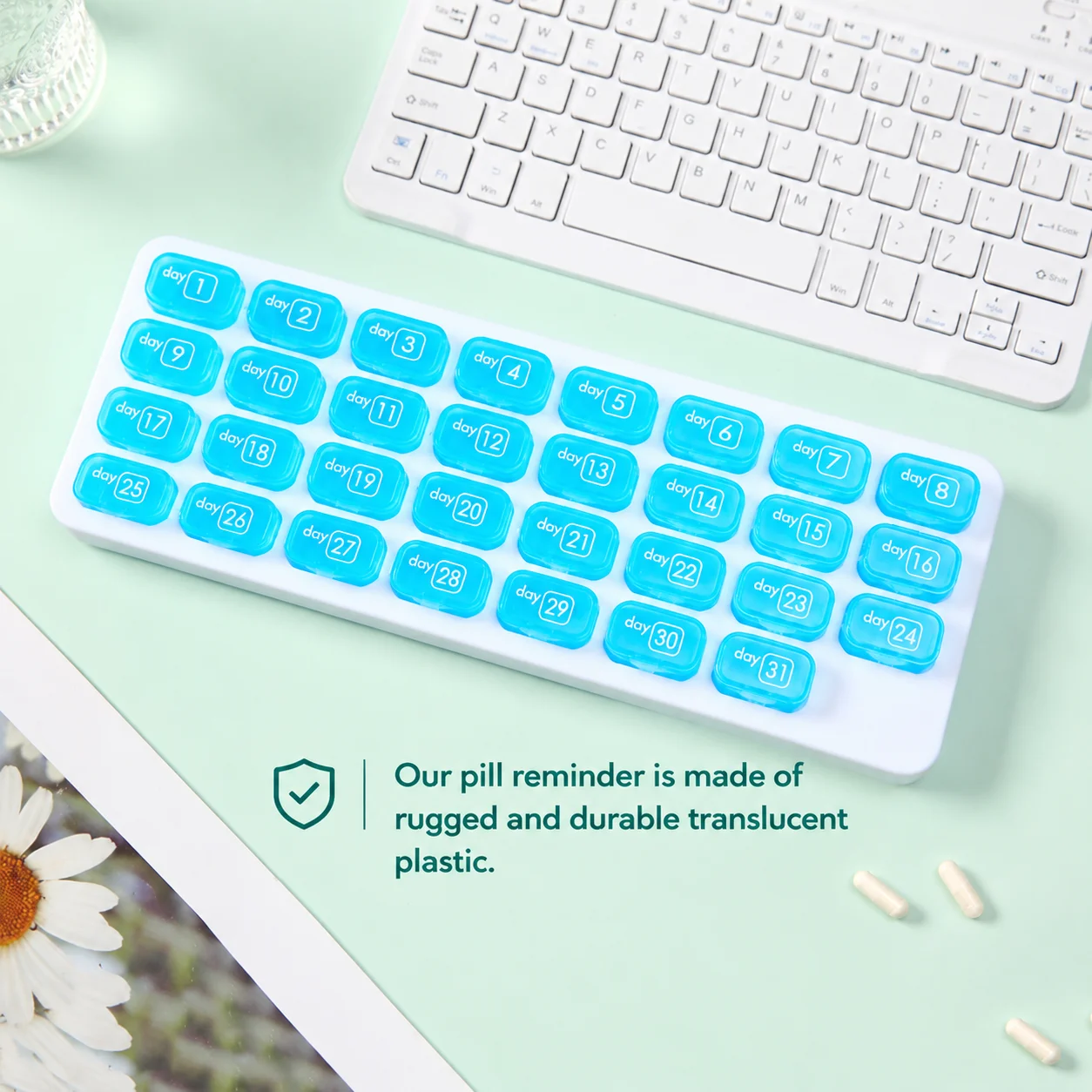 Portable 31-Compartment Pill Organizer Plastic Medicine Box For Daily Medication Management Great for Travel Home Daily Medicine